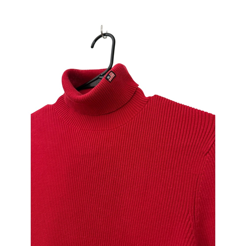 Polo Jeans Co Ralph‎ Lauren Womens Red Ribbed Turtleneck Sweater M M